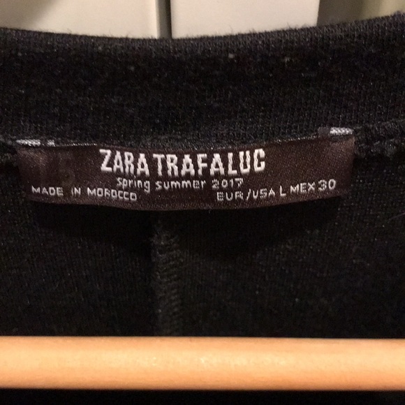 Zara Trafaluc Asymmetrical Fringe Black Sweatshirt Dress (Size L) - Picture 11 of 13